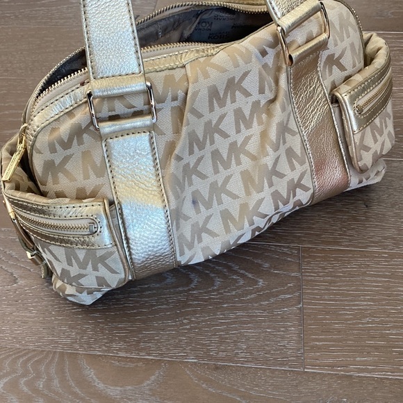 Michael Kors Monogram Handbag | Gold - Picture 11 of 11